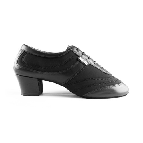 Portdance Herren Tanzschuhe PD013 - Leder/Lycra Schwarz - 4,5 cm Latin - Größe: EUR 39