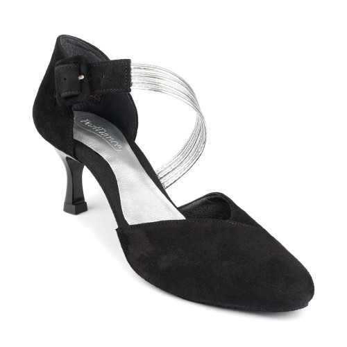 PortDance Damen Tanzschuhe PD126 - Schwarz/Silber