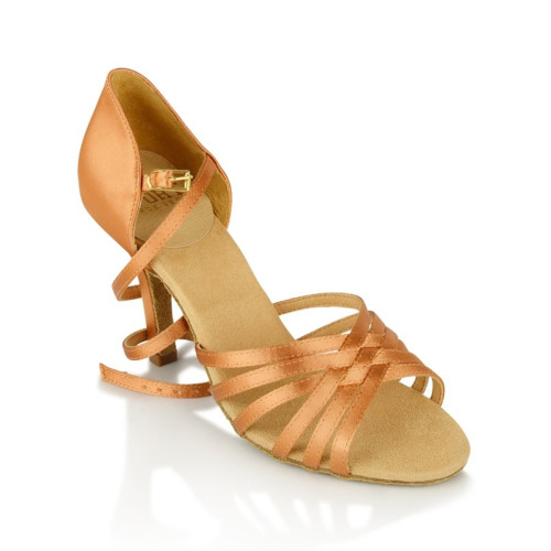 Ray Rose - Damen Tanzschuhe 865-X Selene - Light Tan Satin - Medium (Regular) - 2,5" (6,5 cm) Flare (Latin)  - Größe: UK 3