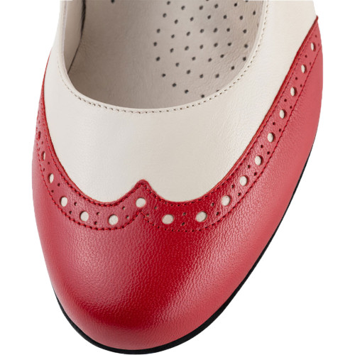 Werner Kern Donne Scarpe da Ballo Emma - Pelle Rosso/Crema - 4,5 cm  - Misura: UK 2,5