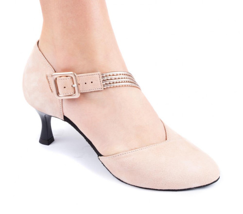 Portdance Mulheres Sapatos de Dança PD126 - Rosa Nubuck - 5,5 cm