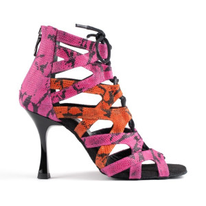 PortDance Damen Tanzschuhe PD804 - Pink/Orange - 7 cm