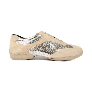 PortDance Femmes Dance Sneakers PD08 - Argent Craquele